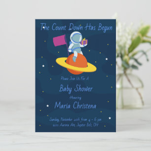Cosmic Countdown Baby Shower Invitation