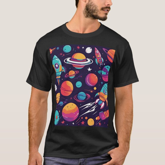 "Cosmic Couture: Fashion Beyond the Stars" T-Shirt (Front)