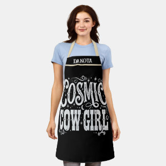 Cosmic Cowgirl Chef Apron Funny Western Kitchen