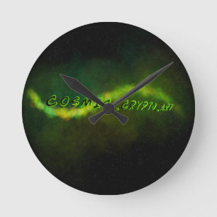 Cosmic Crypto Art Logo Wall Clock