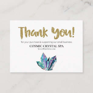 *~* COSMIC CRYSTAL -  Logo THANK YOU QR AP8 Review Enclosure Card