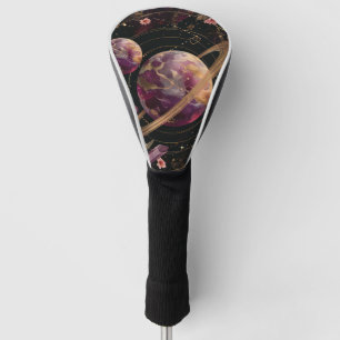 Cosmic Crystal Ringed Planet Fantasy Art (1) Golf Head Cover