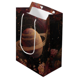 Cosmic Crystal Ringed Planet Fantasy Art (5) Medium Gift Bag
