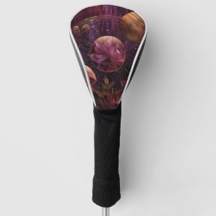 Cosmic Crystal Ringed Planet Fantasy Art (7) Golf Head Cover