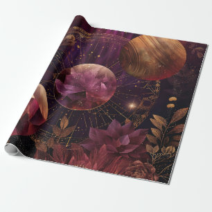 Cosmic Crystal Ringed Planet Fantasy Art (7) Wrapping Paper