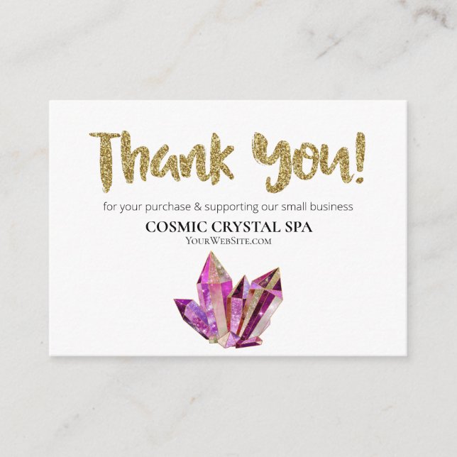 ~* COSMIC CRYSTAL - THANK YOU LOGO QR AP8 Review Enclosure Card (Front)