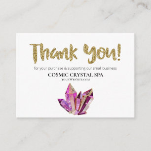 *~* COSMIC CRYSTAL - THANK YOU LOGO QR AP8 Review Enclosure Card