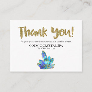 *~* COSMIC CRYSTALS - THANK YOU LOGO QR AP8 Review Enclosure Card
