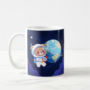 Cosmic Cuddle Astronaut Bear Coffee Mug