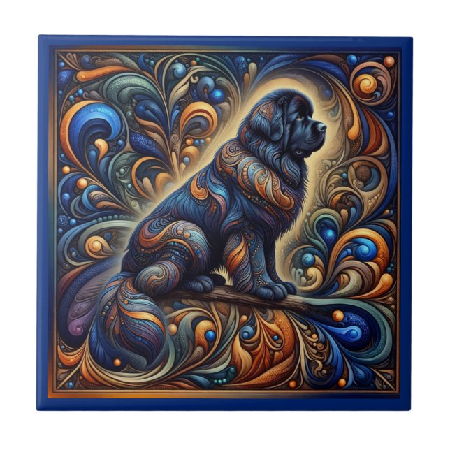 Cosmic Currents Newfie Ceramic Tile (Front)