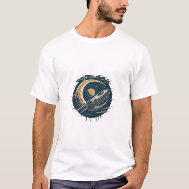 Cosmic Curves: Gravity-Bending Light T-Shirt Desig (Front)