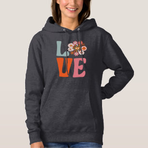 Cosmic Daisy LOVE Groovy Retro Floral Hoodie