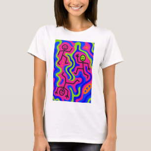 Cosmic Dance – Neon Stickmen T-Shirt