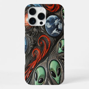 Cosmic Dance of Aliens and Galaxies Together iPhone 16 Pro Max Case