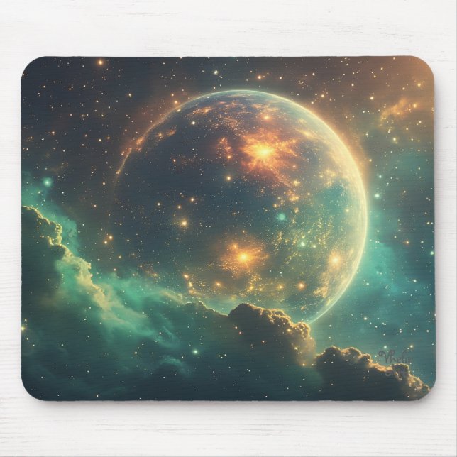 Cosmic Dawn Nebula Design Mouse Pad (Front)