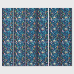cosmic deep sea bioluminescent arts poster wrapping paper