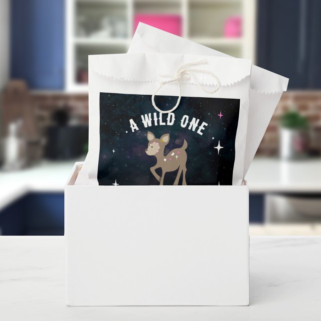 Cosmic Deer Wild One Pink Girl Baby Shower Favour Bag (Creator Uploaded)