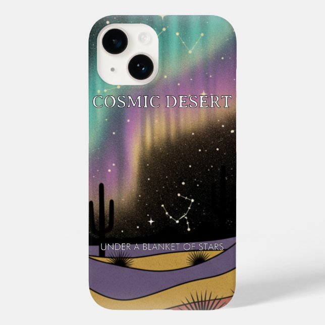 Cosmic Desert Aurora • Retro Western Night Sky Case-Mate iPhone Case (Back)