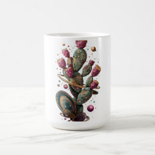 Cosmic desert cactus art coffee mug