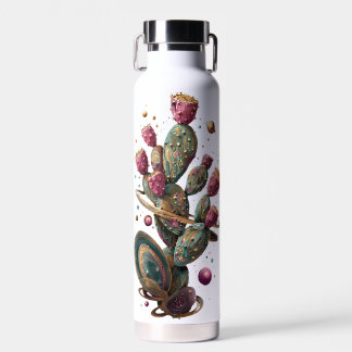 Cosmic desert cactus art water bottle
