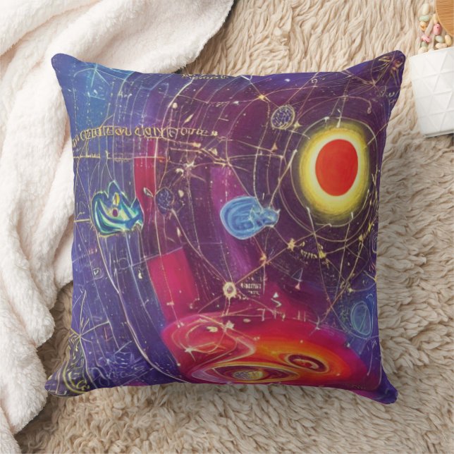 Cosmic Diagram Throw Pillow (Blanket)
