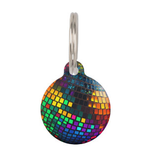 Cosmic Disco Groove: Lino Cut Pet Tag