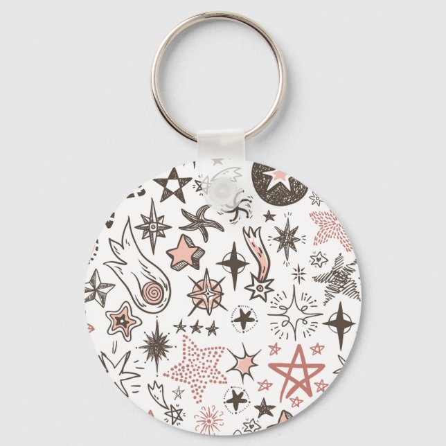 Cosmic Doodles: Stars and Comets Key Ring (Front)