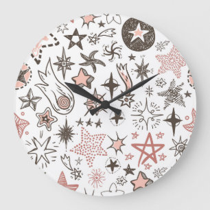 Cosmic Doodles: Stars and Comets Large Clock
