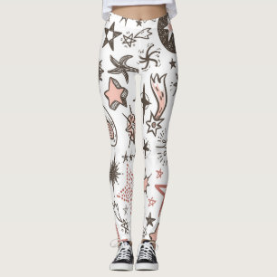 Cosmic Doodles: Stars and Comets Leggings