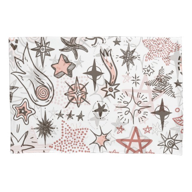Cosmic Doodles: Stars and Comets Pillowcase (Front)