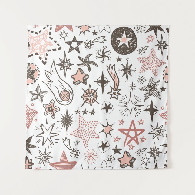 Cosmic Doodles: Stars and Comets Tapestry (Front)