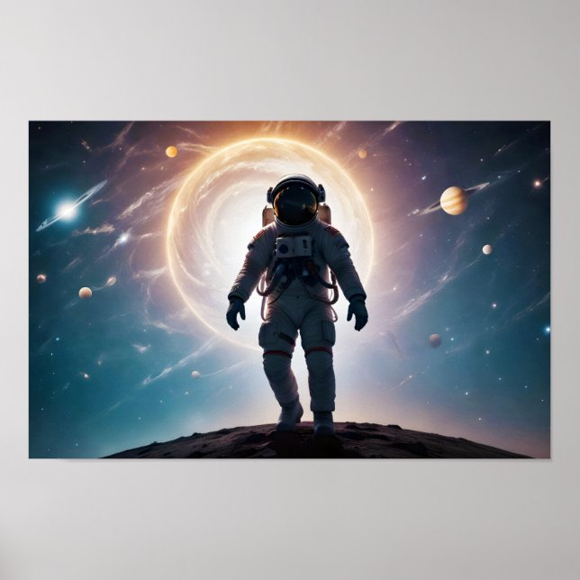 Cosmic Double Exposure Space Infinity Universe Art Poster (Front)