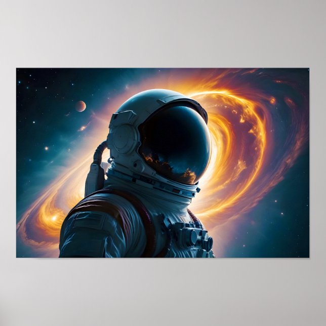 Cosmic Double Exposure Space Infinity Universe Art Poster (Front)