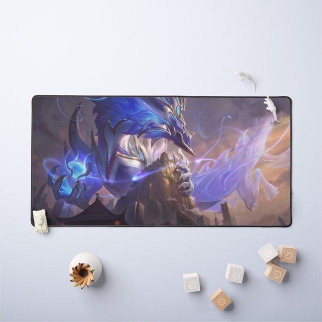 Cosmic Dragon Gaming Desk Mat | Customisable (Kids Table)