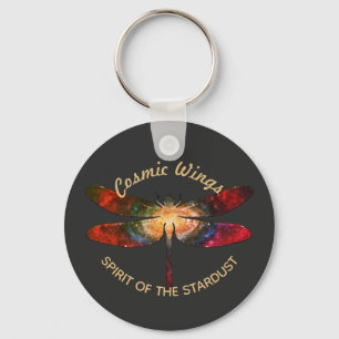 Cosmic Dragonfly • Galaxy Wings & Nebula Trails Key Ring