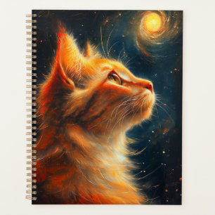 Cosmic Dreamer Ginger Cat Stargazing Planner