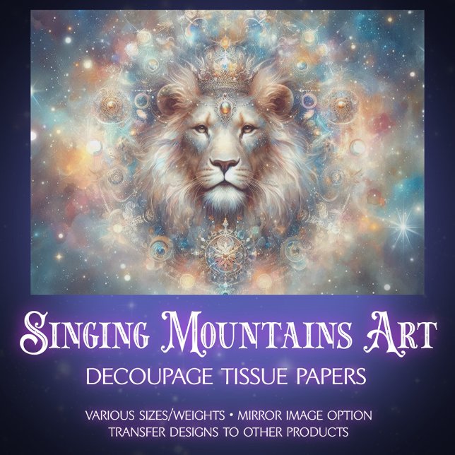 Cosmic Dreamscape Lion King Craft Decoupage Tissue Paper (Creator Uploaded)