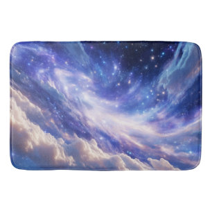 Cosmic Dreamscape: Swirling Nebula & Starry Night Bath Mat