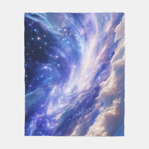 Cosmic Dreamscape: Swirling Nebula & Starry Night Fleece Blanket