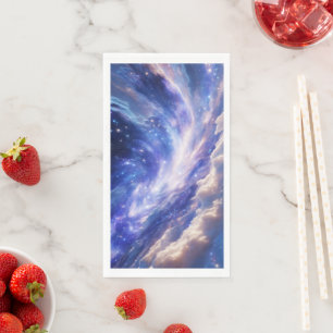 Cosmic Dreamscape: Swirling Nebula & Starry Night Napkin