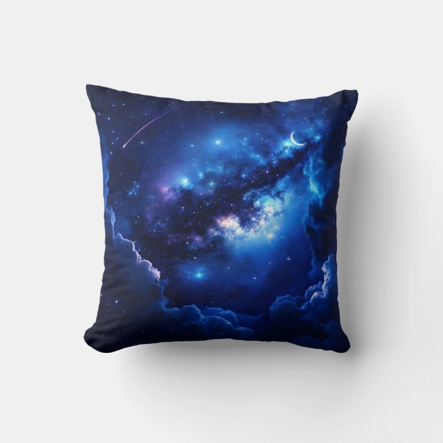Cosmic Dreamscape Throw Pillow (Front)