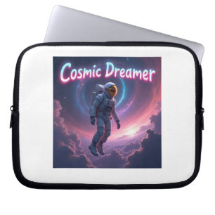 Cosmic Drift: Astronaut Amidst Swirling Galaxies Laptop Sleeve
