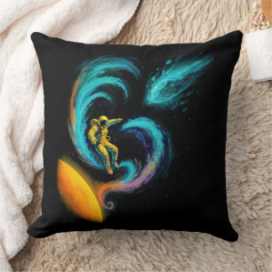 Cosmic Drift: Swirling Nebula Journey Cushion
