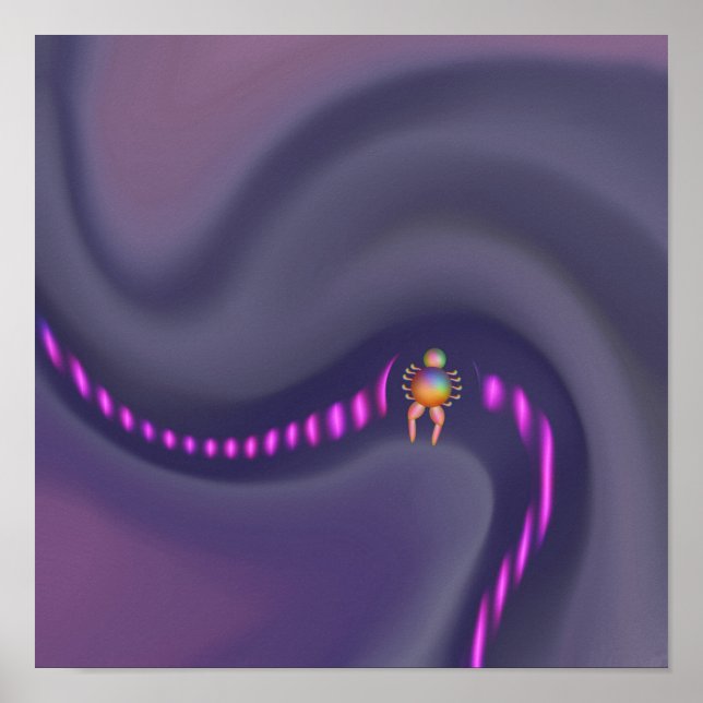 Cosmic Drift Traveller Abstract Sci-Fi Digital Art Poster (Front)