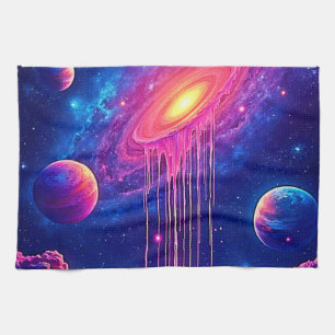 Cosmic Drip: Galaxy's Sweet Essence Tea Towel