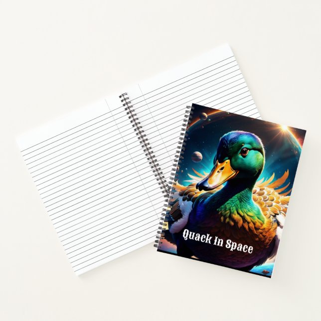 "Cosmic Duck: A Vibrant Journey Through Space" Notebook (Inside)