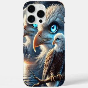 Cosmic Eagle Gaze Over Magical Blue Moon iPhone 16 Pro Max Case
