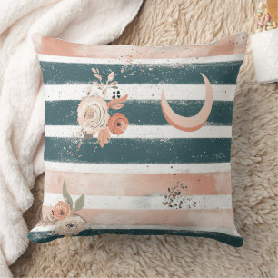 Cosmic Earth Tone Stripe with Tribal Moon Cushion