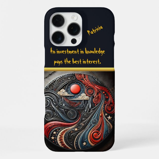 Cosmic Elements in Circular Design iPhone Case (Back)