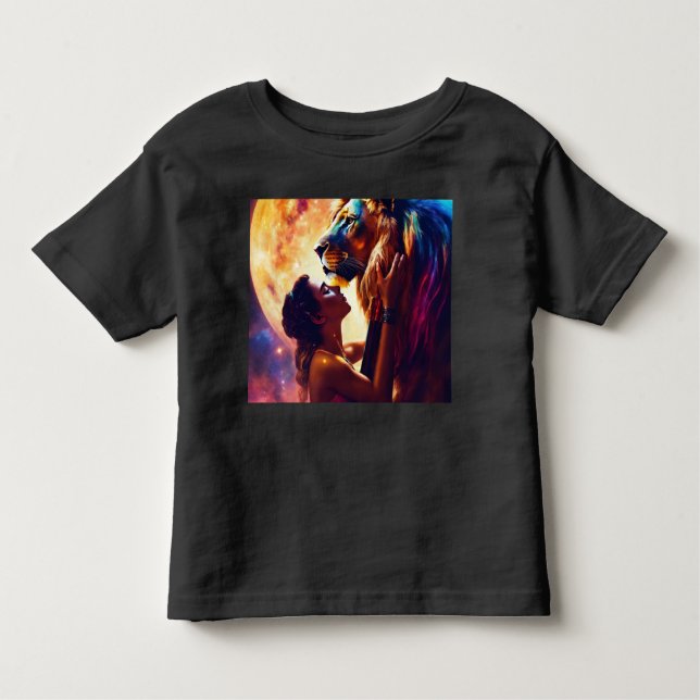 Cosmic Embrace: The Lionhearted Connection Toddler T-Shirt (Front)